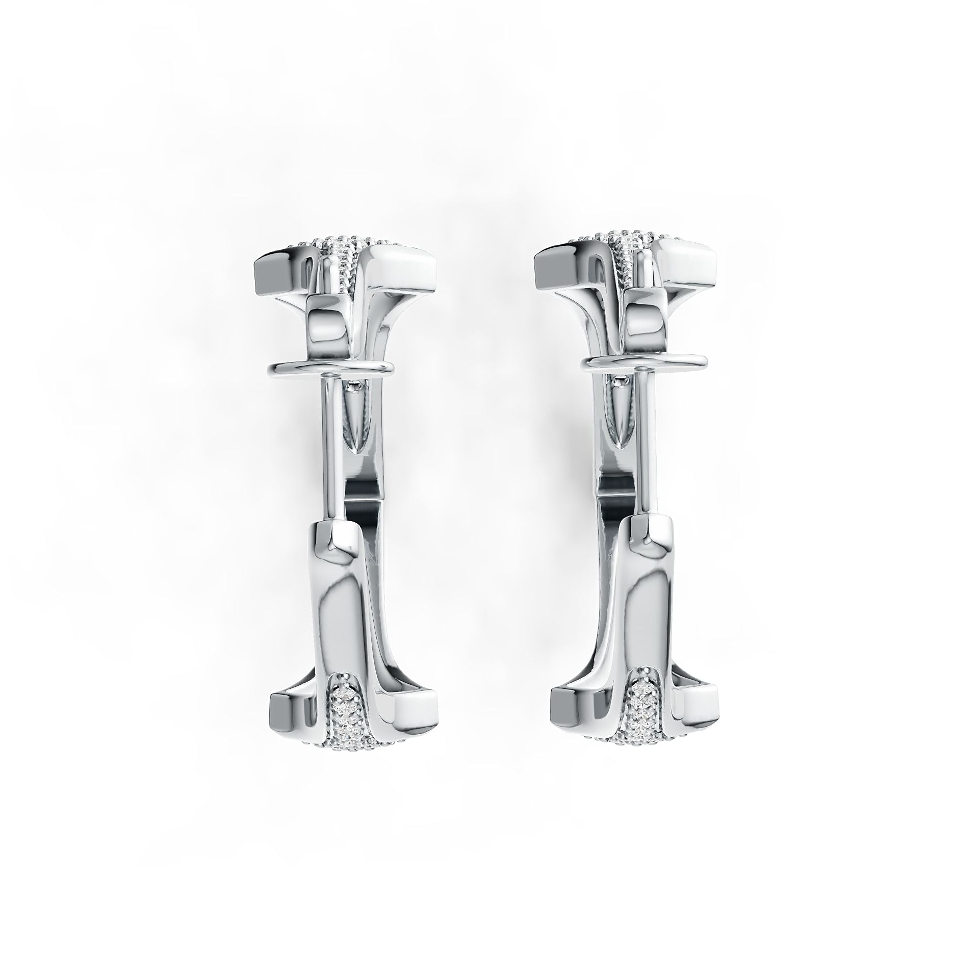 Sterling Silver Semi Mount Earrings Setting Round RD 1.25mm DHJ