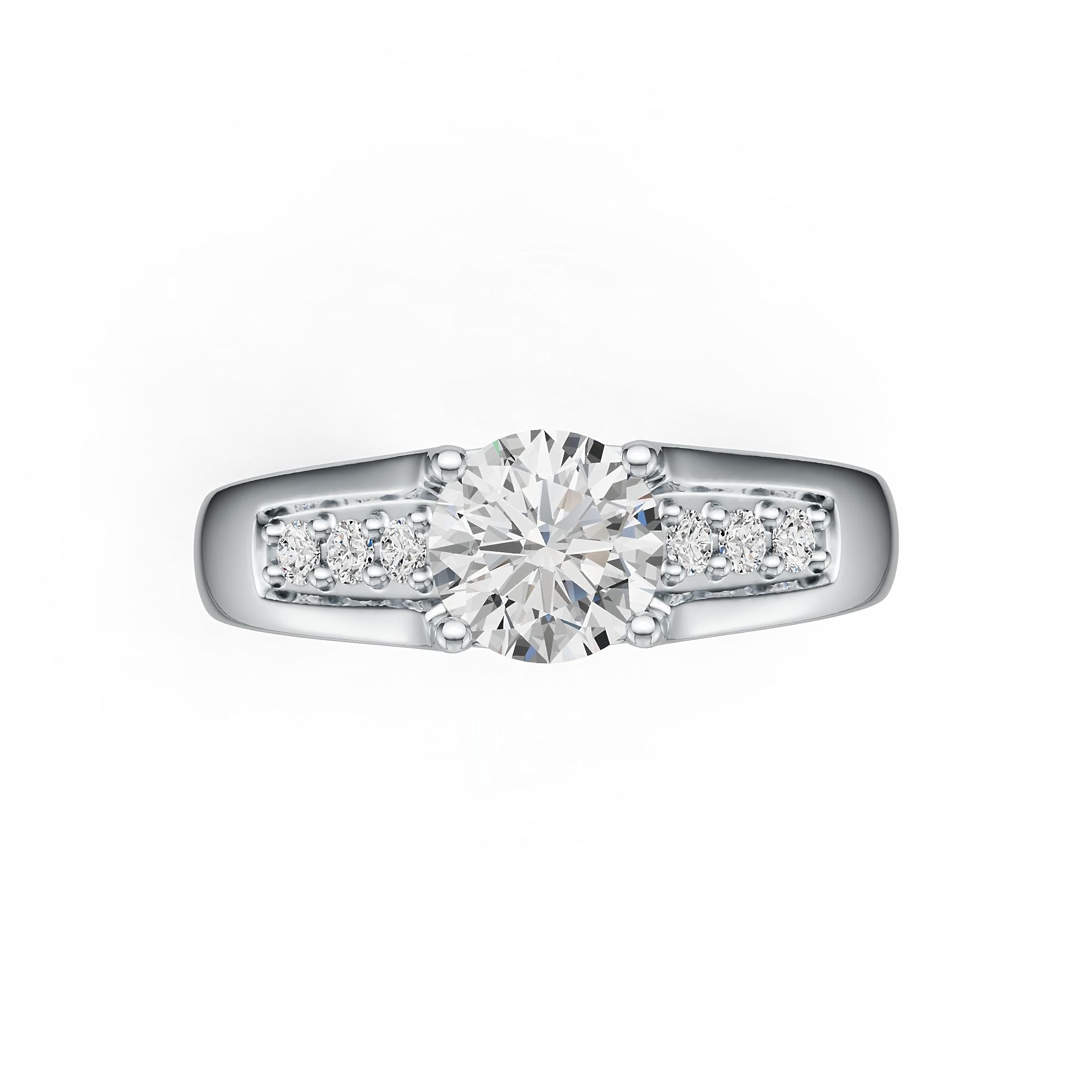 Sterling Silver Semi Mount Ring Setting Round RD 7x7mm DHJ