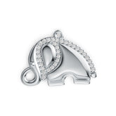 14K Gold Pendant with or Moissanite Elephant Theme Diamond Accent DHJ