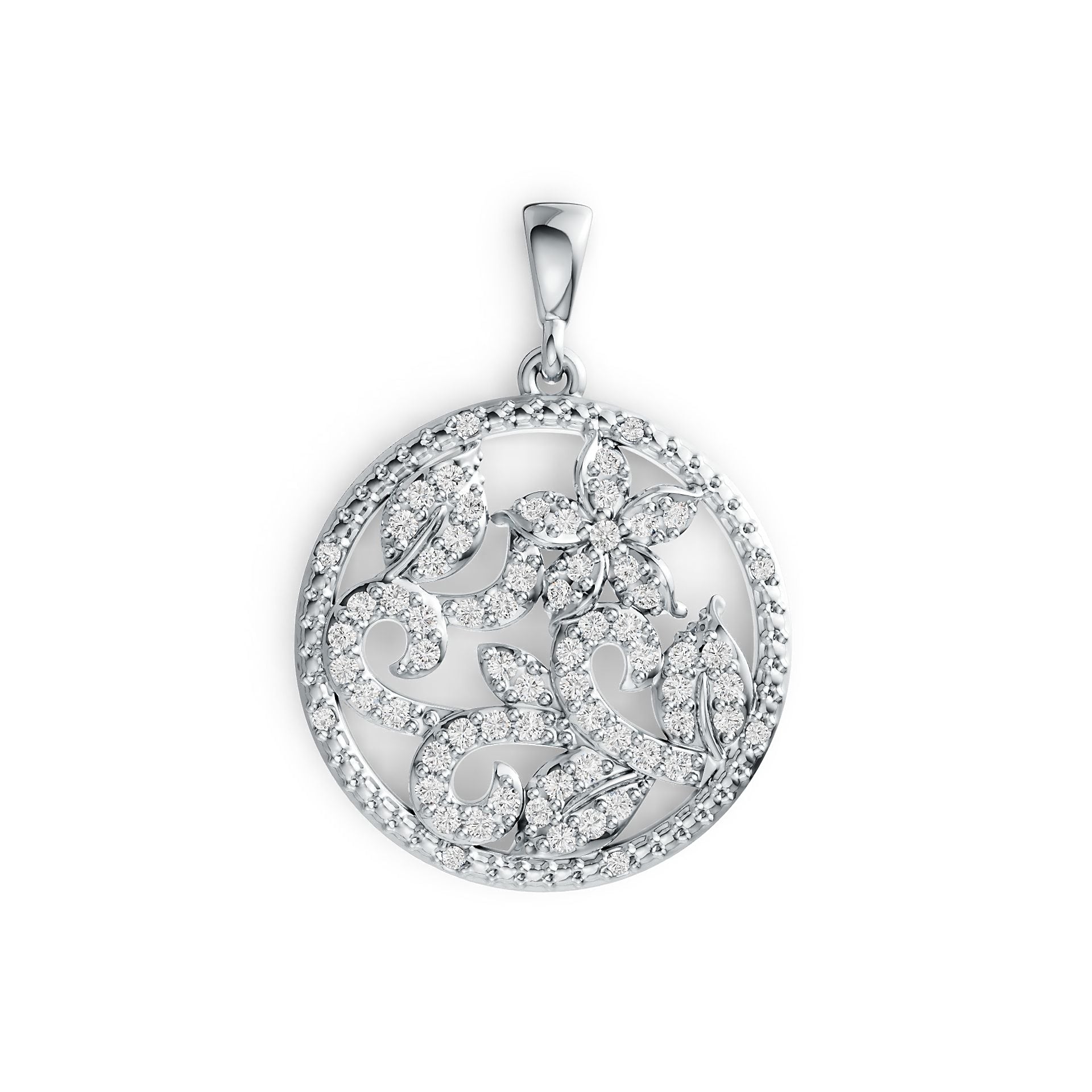 Sterling Silver Semi Mount Pendant Setting Round RD 1.25mm DHJ