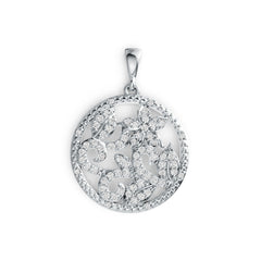 Sterling Silver Semi Mount Pendant Setting Round RD 1.25mm DHJ