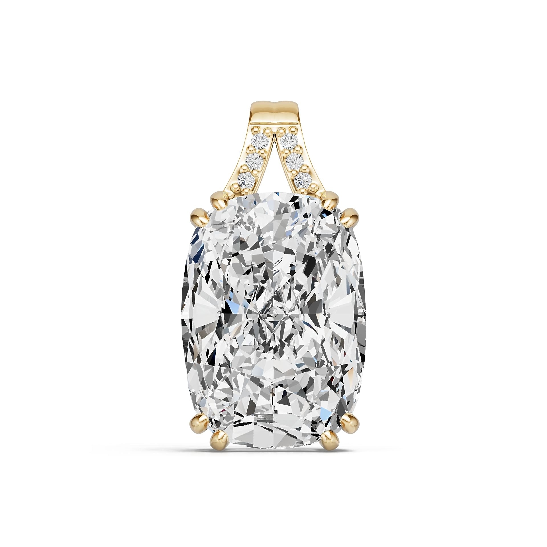 Platinum Semi Mount Pendant Setting Cushion Cu 5x10mm Diamond Accent Syz Jewelry
