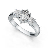 18K Gold Semi Mount Ring Setting Oval OV 8X6mm CU 4X4mm DHJ