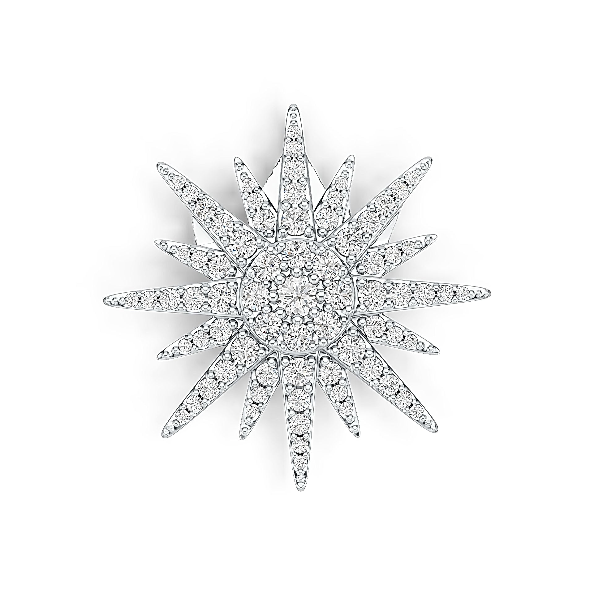 14K Gold Pendant Starburst Theme with or Moissanite Diamond Accent DHJ