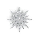 14K Gold Pendant Starburst Theme with or Moissanite Diamond Accent DHJ