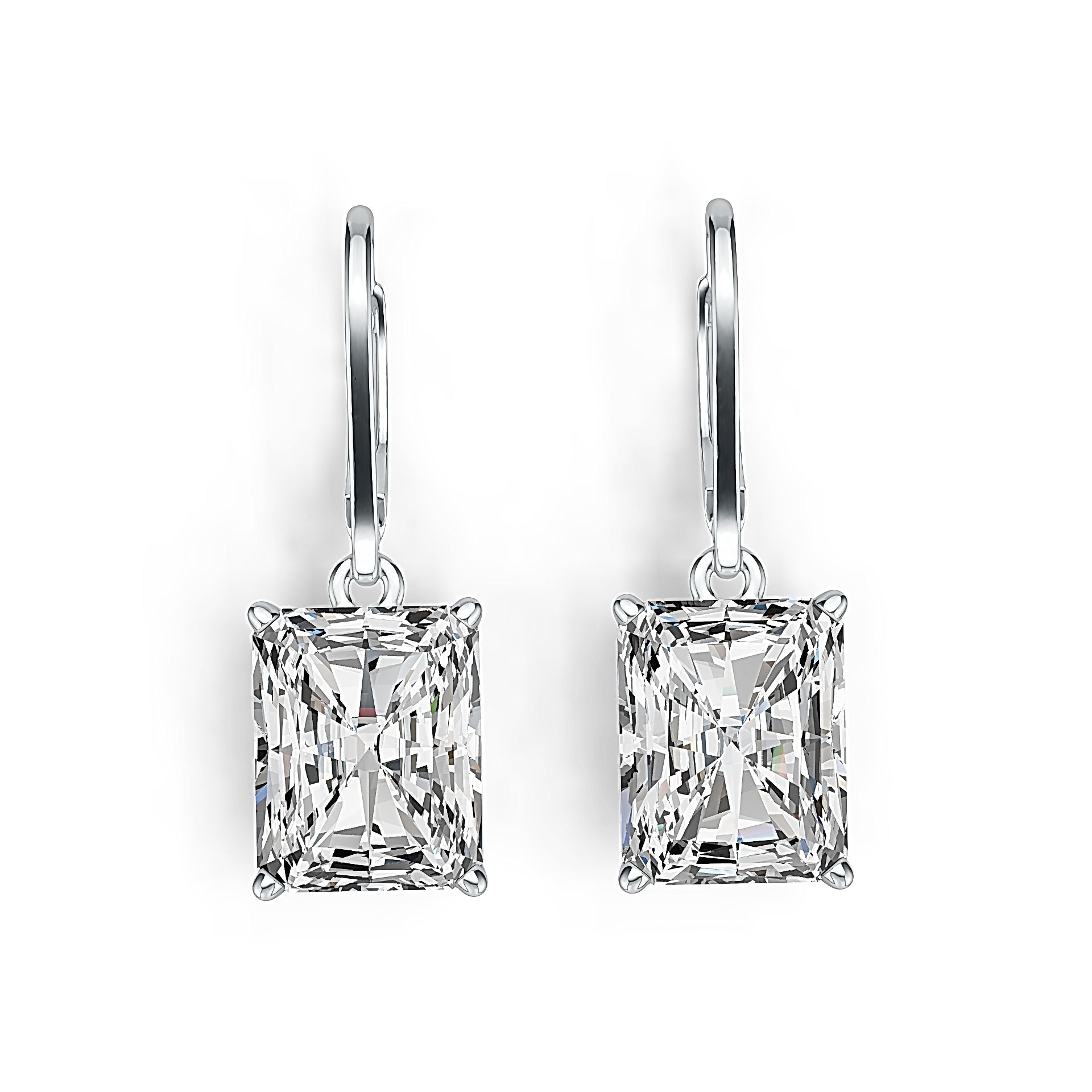 Sterling Silver Semi Mount Earrings Setting Emerald OCT 10X8mm DHJ