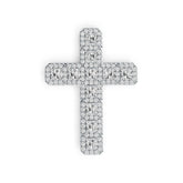 10K Gold Semi Mount Pendant Setting Emerald OCT 4X4mm Cross Theme Moissanite Accent DHJ