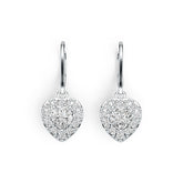 Platinum Semi Mount Earrings Setting Heart HT 5.5X5.5mm Diamond Accent DHJ