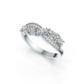 10K Gold Semi Mount Ring Setting Oval OV 5X3mm with White Topaz Moissanite Accent DHJ