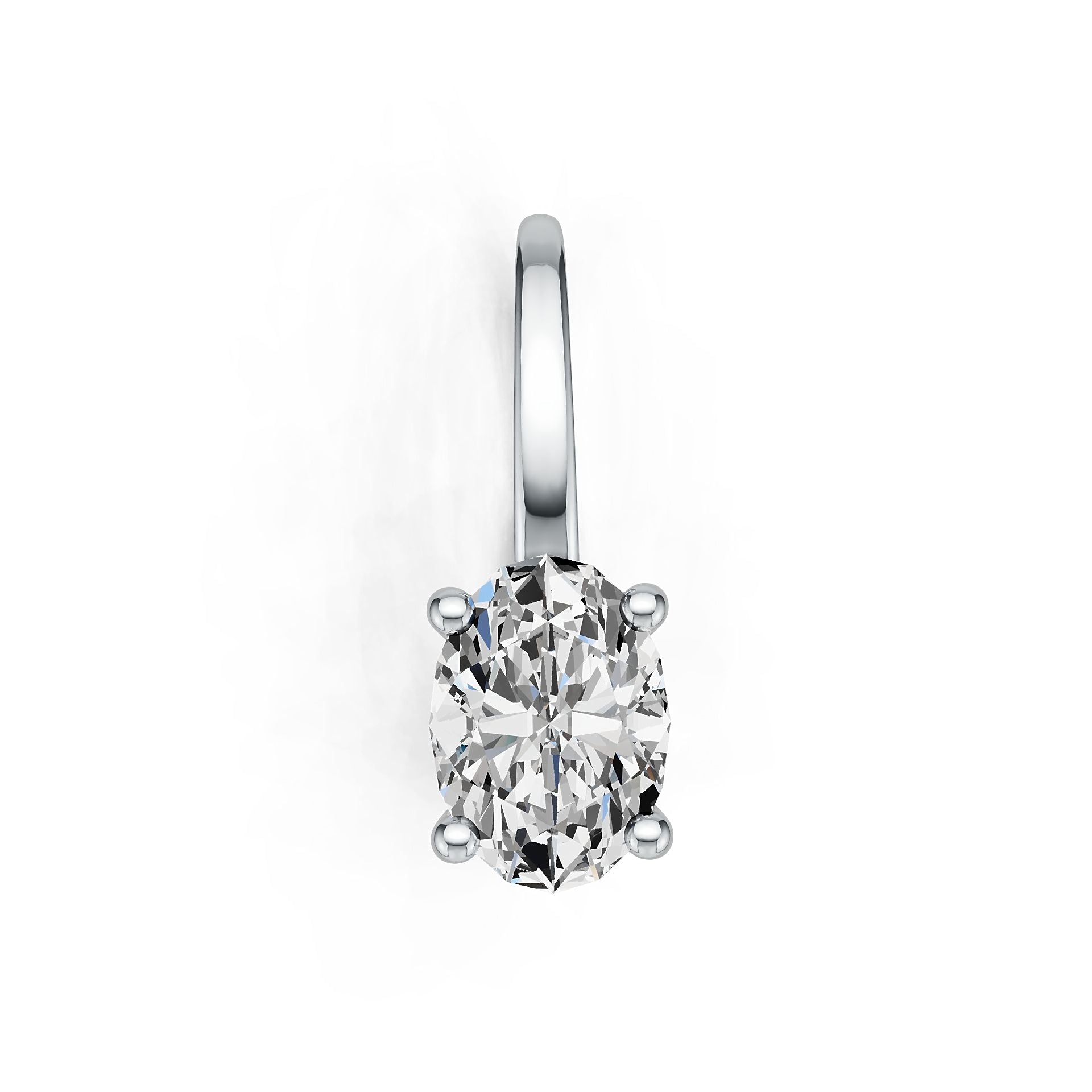 Platinum Semi Mount Earrings Setting Oval OV 7X5mm DHJ