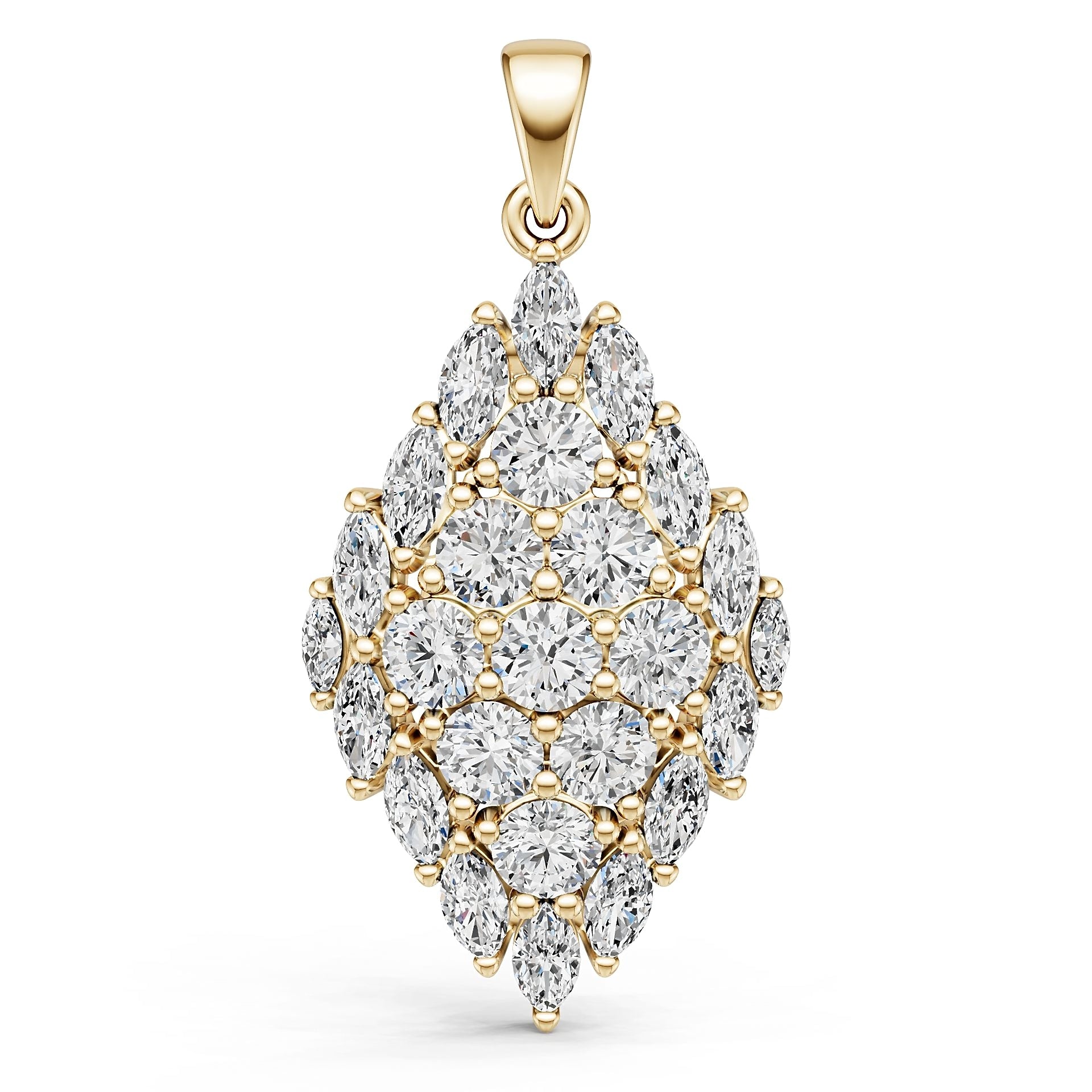 10K Gold Semi Mount Pendant Setting Round Ro 8x8mm Moissanite Accent Syz Jewelry