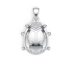 Sterling Silver Semi Mount Pendant Setting Round RD 1.5mm DHJ