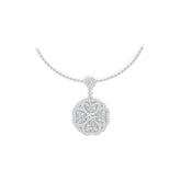 Sterling Silver Semi Mount Pendant Setting Round RD 5x5mm with White Topaz DHJ