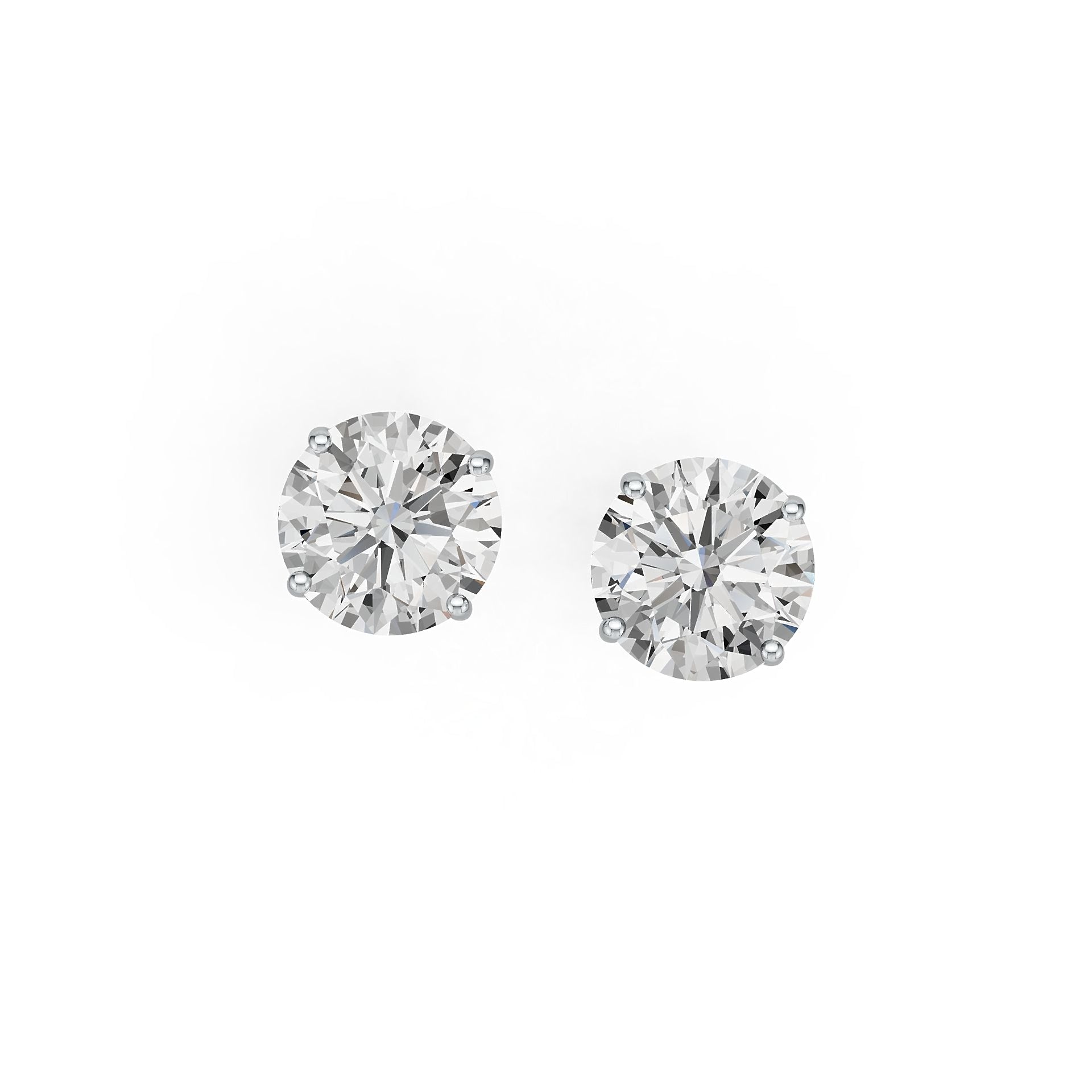 Sterling Silver Semi Mount Earrings Setting Round RD 7.5mm DHJ