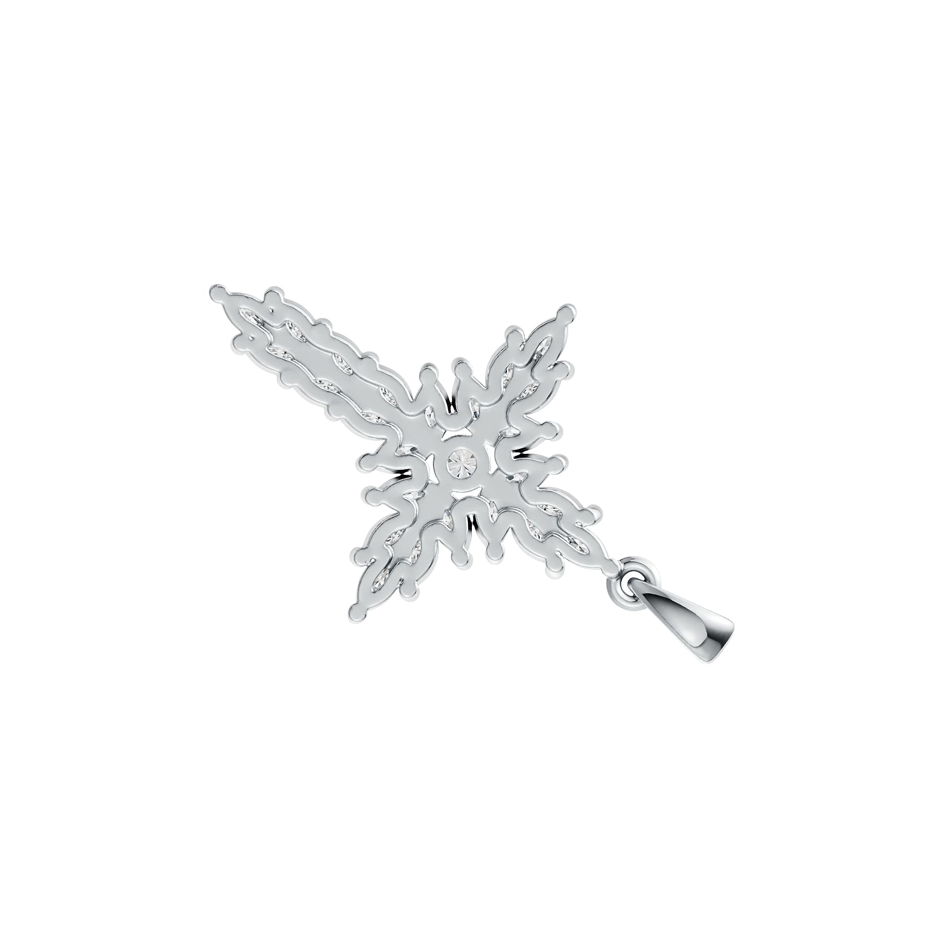 Sterling Silver Semi Mount Pendant Setting Marquise MQ 4X2mm RD 3.5mm DHJ