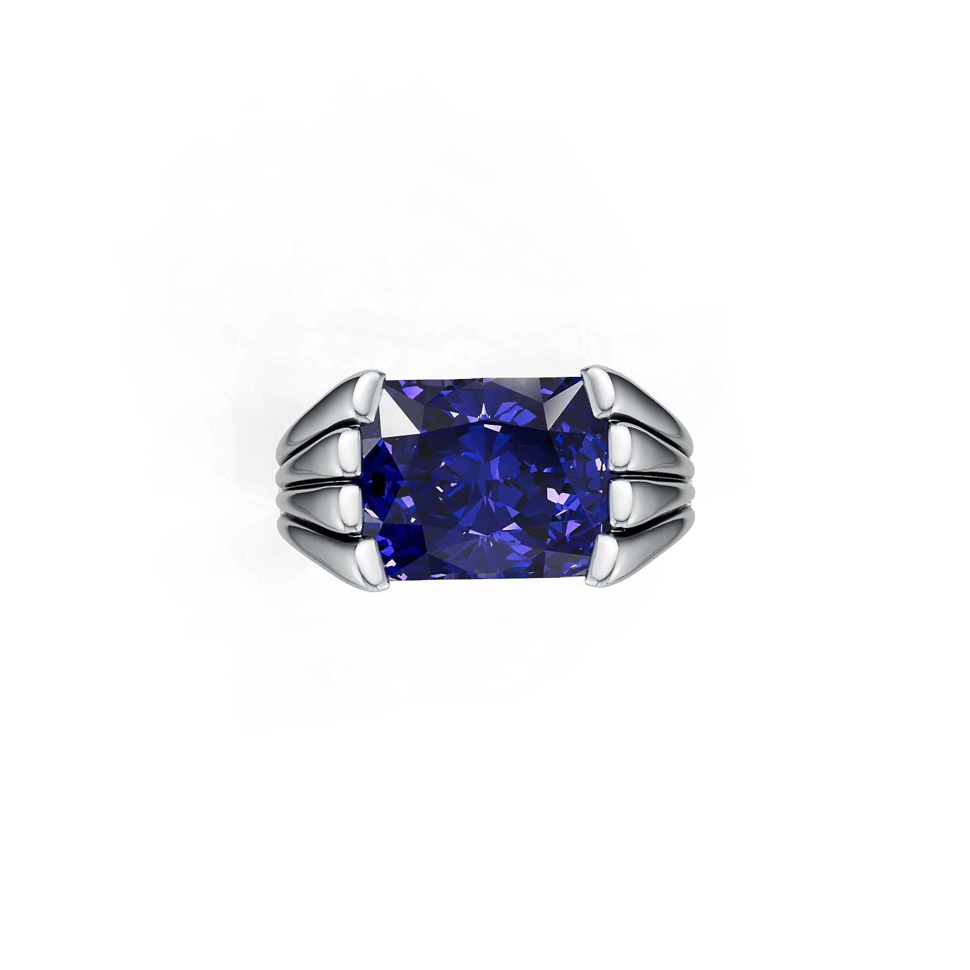 Men's Ring Settings Sterling Silver Ring Mounting Cushion CU 14x10mm Syzjewelry