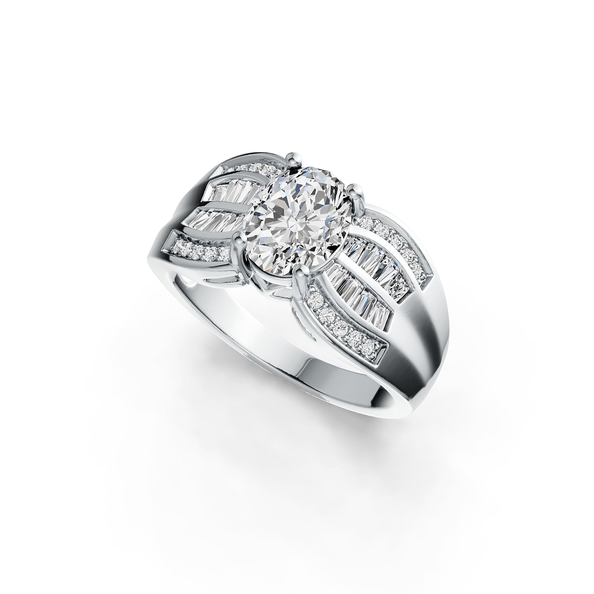 14K Gold Semi Mount Ring Setting Oval OV 9X7mm Diamond Accent DHJ