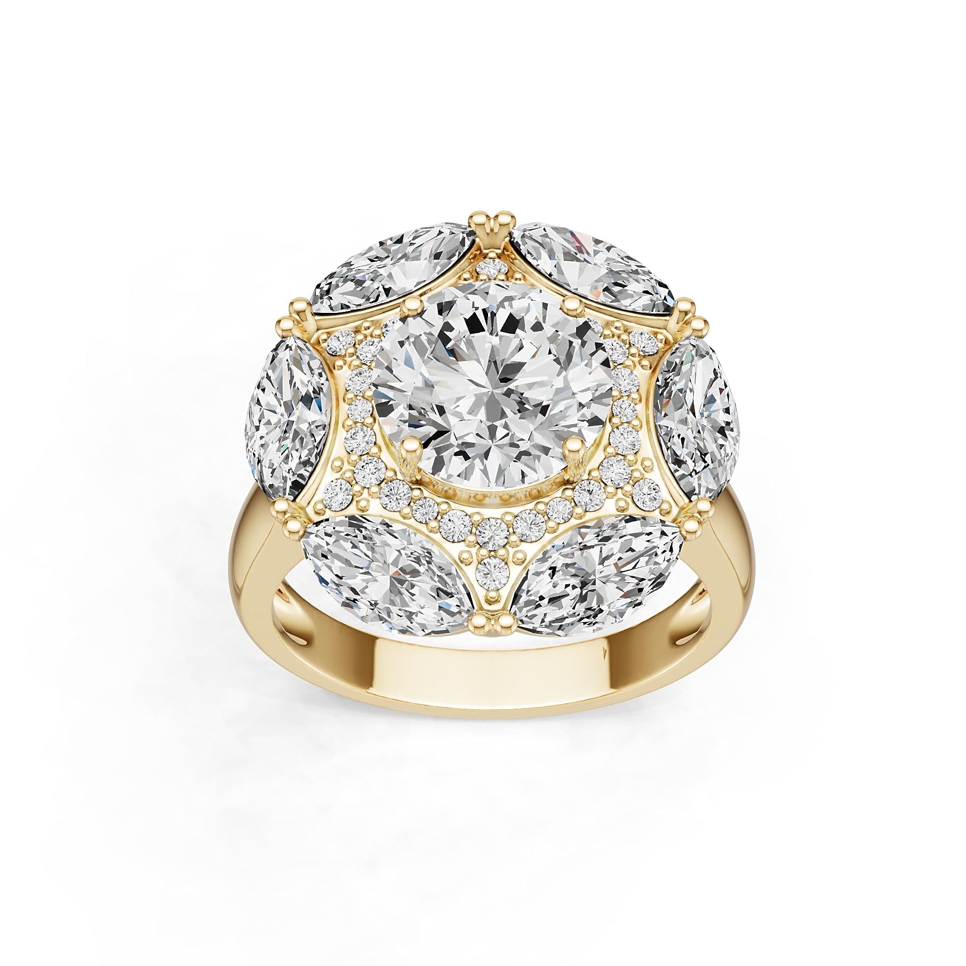 Platinum Semi Mount Ring Setting Round Ro 8x4mm Diamond Accent Syz Jewelry