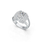 10K Gold Semi Mount Ring Setting Oval OV 8X6mm Split Shank Moissanite Accent DHJ