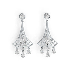 Sterling Silver Semi Mount Earrings Setting Round RD 9x9mm RD 5x5mm PE 6X4mm DHJ