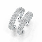 14K Gold Semi Mount Earrings Setting Round RD 1.1mm Diamond Accent DHJ