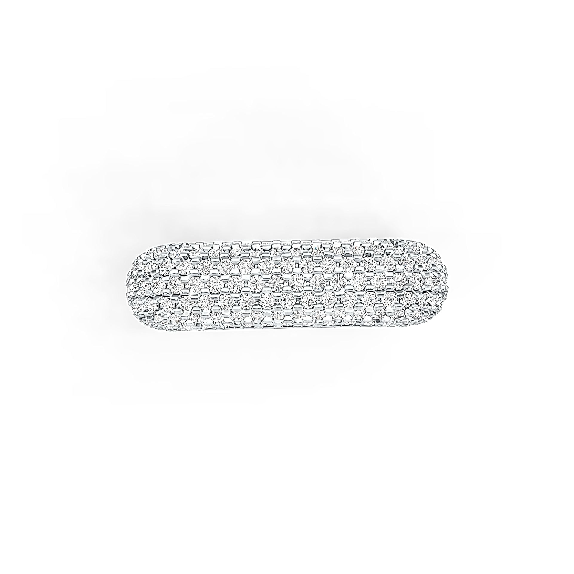 Sterling Silver Ring Pave Square Ring with White Topaz or Moissanite DHJ