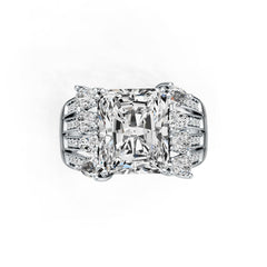 Sterling Silver Semi Mount Ring Setting Emerald OCT 12X10mm DHJ