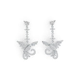 10K Gold Semi Mount Earrings Setting Pear PE 6X4mm Bird Theme Moissanite Accent DHJ