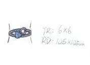 14K Gold Semi Mount Ring Setting Heart HT 6X6mm Diamond Accent DHJ
