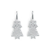 18K Gold Earrings Christmas Tree Theme with or Moissanite Diamond Accent DHJ