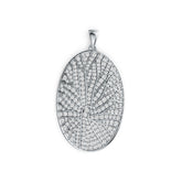 Sterling Silver Pendant with White Topaz or Moissanite Oval-Shaped DHJ