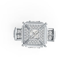 Sterling Silver Semi Mount Ring Setting Round RD 5x5mm SQ 4x4mm DHJ