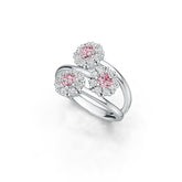 14K Gold Semi Mount Ring Setting Round RD 4x4mm Diamond Accent DHJ