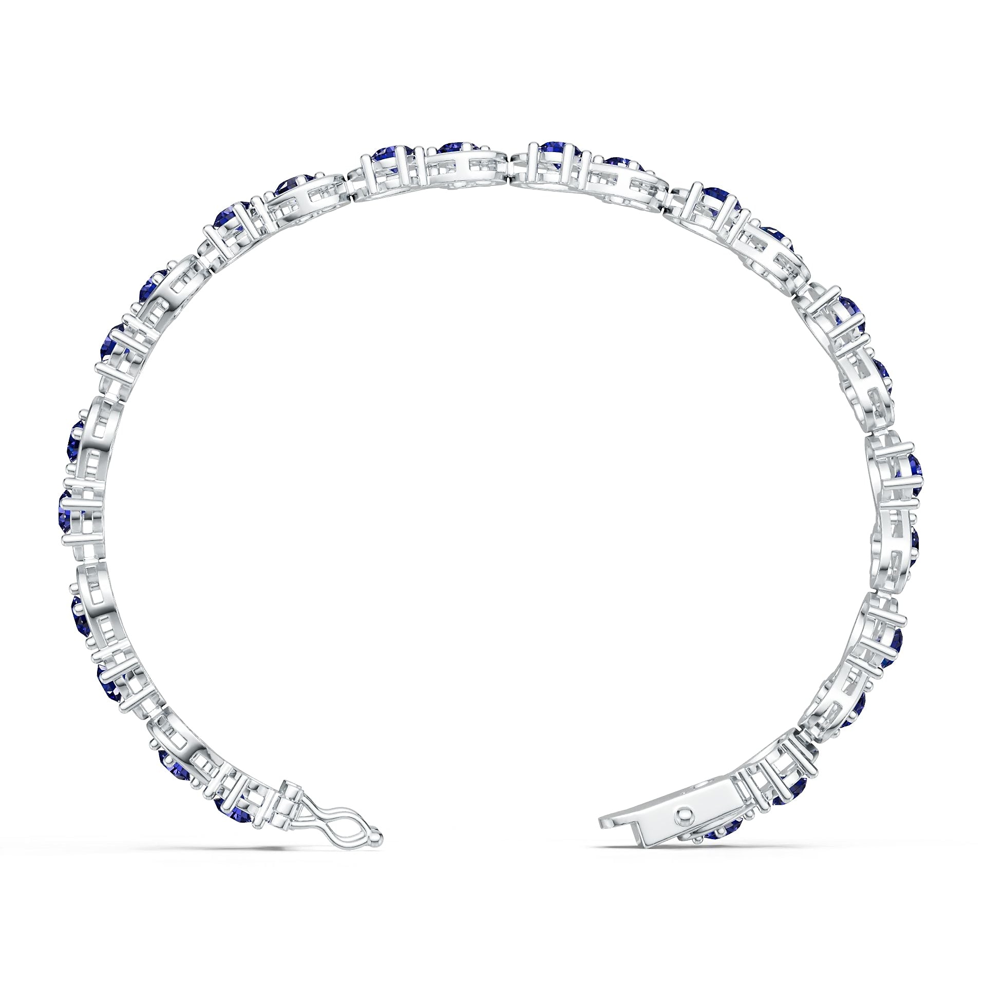 Sterling Silver Semi Mount Bracelet Setting Round RD 4x4mm w/ Accent Syzjewelry