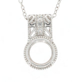 18K Gold Semi Mount Pendant Setting Round RD 9X9mm Diamond Accent Syzjewelry