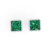 Sterling Silver Semi Mount Earrings Setting Princess SQ 6x6mm DHJ