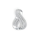 Sterling Silver Infinity Pendant with White Topaz or Moissanite DHJ