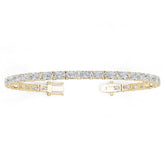 18K Gold Semi Mount Bracelet Setting Round Ro 6x4mm Syz Jewelry