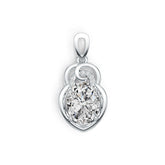 Platinum Semi Mount Pendant Setting Oval OV 10X8mm Diamond Accent DHJ
