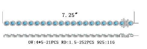 10K Gold Semi Mount Bracelet Setting Oval OV 5X4mm Moissanite Accent DHJ
