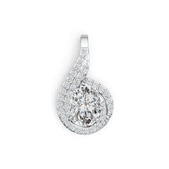 10K Gold Semi Mount Pendant Setting Oval OV 8X6mm Moissanite Accent DHJ