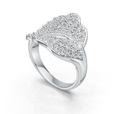 14K Gold Ring Leaf Theme with or Moissanite Diamond Accent DHJ