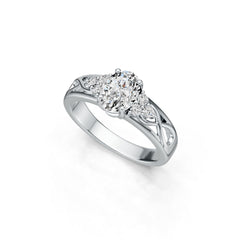10K Gold Semi Mount Ring Setting Oval OV 8X6mm Infinity Shank Moissanite Accent DHJ