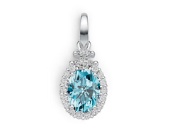 Sterling Silver Semi Mount Pendant Setting Oval OV 8X6mm Halo Syzjewelry