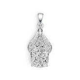 10K Gold Semi Mount Pendant Setting Cushion CU 11X9mm Moissanite Accent DHJ