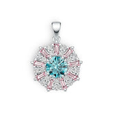 Platinum Semi Mount Pendant Setting Round RD 7x7mm with White Topaz Diamond Accent DHJ