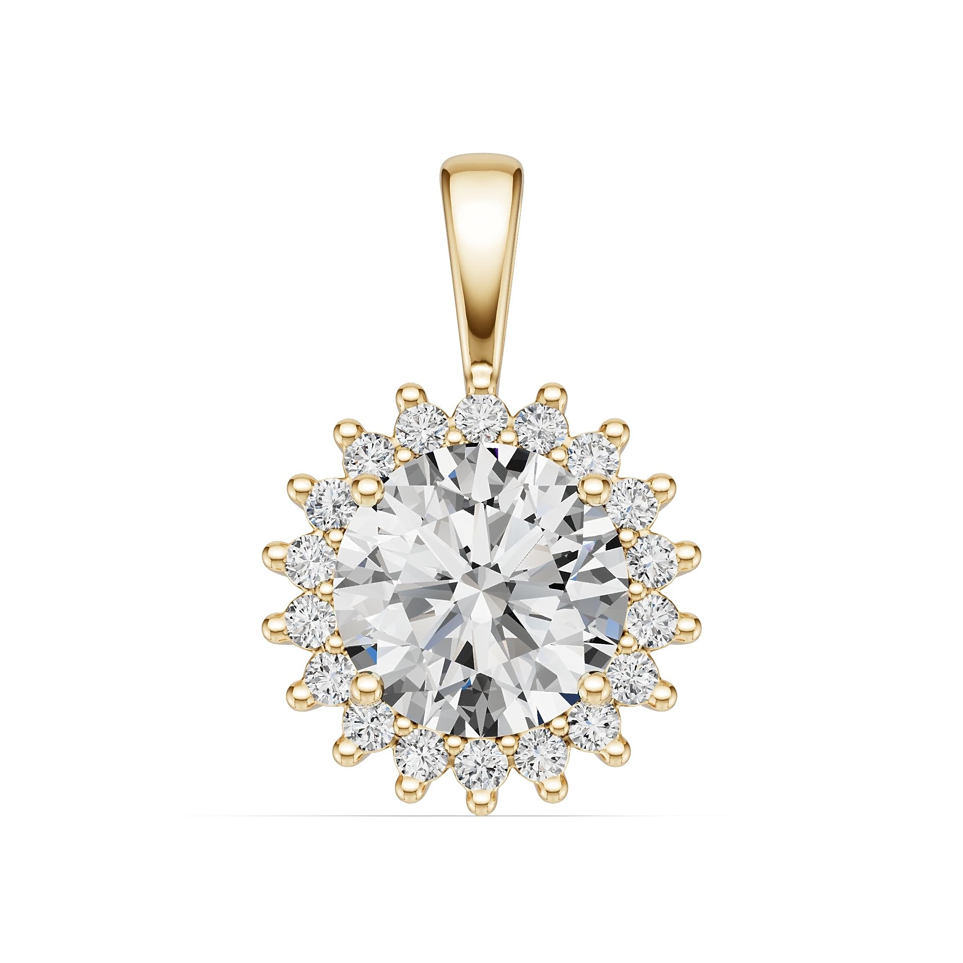 14K Gold Semi Mount Pendant Setting Round Ro 6x6mm Syz Jewelry