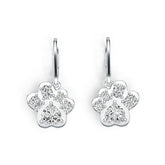 Sterling Silver Semi Mount Earrings Setting Heart HT 6X6mm OV 4x3mm OV 3x2mm Paw Dangle Earrings Syzjewelry