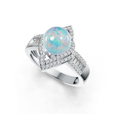 14K Gold Semi Mount Ring Setting Round RD 8x8mm for Pearl Diamond Accent DHJ