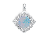 Sterling Silver Semi Mount Pendant Setting Round RD 15x15mm DHJ